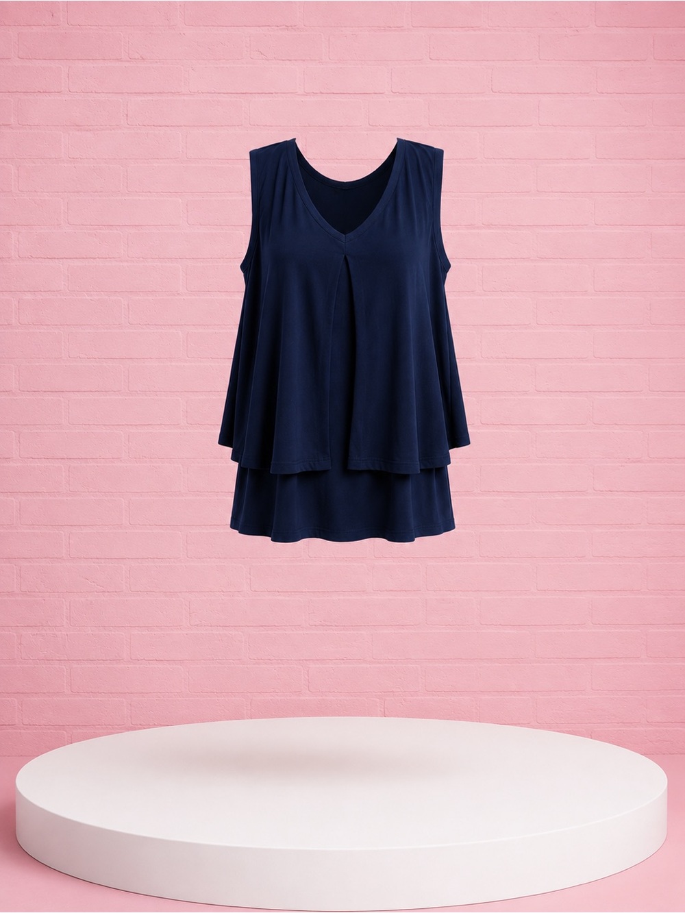 Layered blue tank top T-shirt, material super comfy super cute